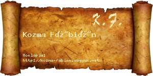 Kozma Fábián névjegykártya