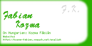 fabian kozma business card