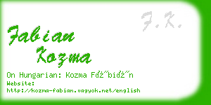 fabian kozma business card